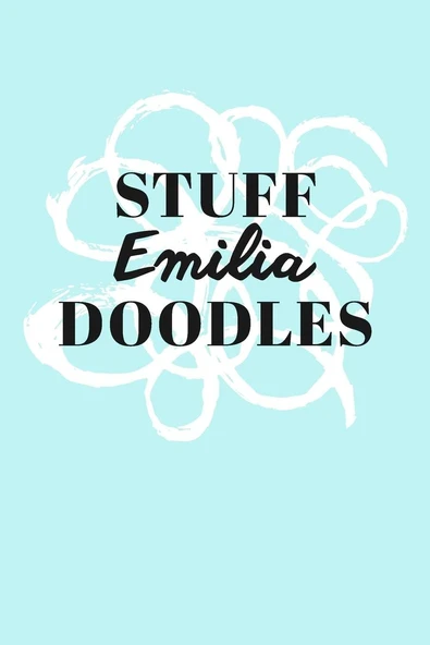 Stuff Emilia Doodles: Personalized Teal Doodle Sketchbook (6 X 9 Inch) With 110 Blank Dot Grid Pages Inside. ürün görseli 1