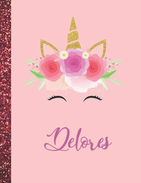 Delores: Delores Marble Size Unicorn Sketchbook Personalized White Paper For Girls And Kids To Drawing And Sketching Doodle Taking Note Size 8.5 X 11 ürün görseli 1