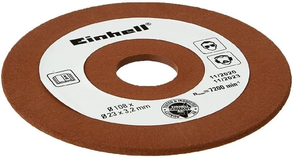 Zincir Bileme Taşı Ø 108 Mm (Zincir Testere Bileme Aksesuarı, Kalınlık 3,2 Mm, 23 Mm Mil Bağlantısı, P100 Grit, Zincir Bileme Cihazları Için Uygun) - 4500076 ürün görseli 1