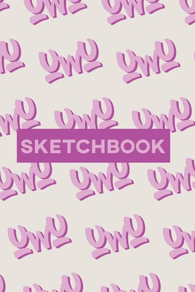 Sketchbook: Uwu Cuteness Overload Purple Pink Typography ürün görseli 1