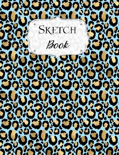 Sketch Book: Animal Print | Sketchbook | Scetchpad For Drawing Or Doodling | Notebook Pad For Creative Artists | #7 | Black Gold ürün görseli 1