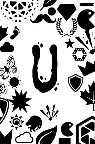 U: 100 Page 6X9 Custom Sketchbook With Letter On Front, Different Shapes On Cover ürün görseli 1