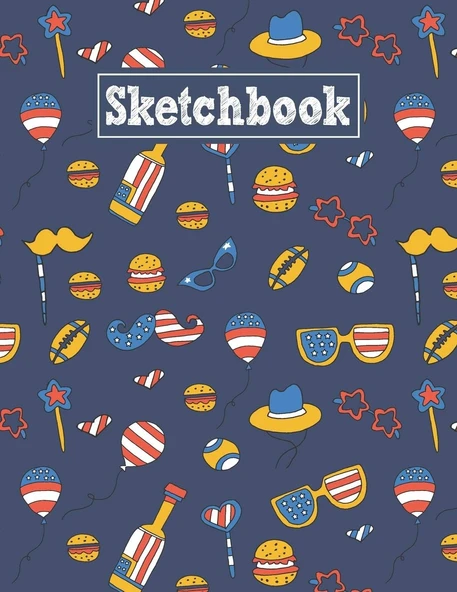 Sketchbook: 8.5 X 11 Notebook For Creative Drawing And Sketching Activities With Usa Themed Cover ürün görseli 1