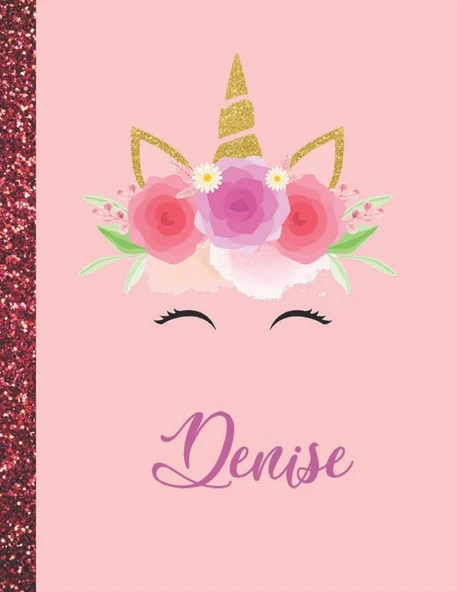 Denise: Denise Marble Size Unicorn Sketchbook Personalized White Paper For Girls And Kids To Drawing And Sketching Doodle Taking Note Size 8.5 X 11 ürün görseli 1