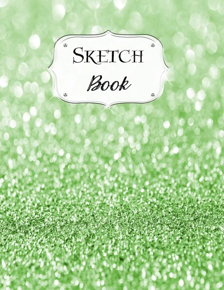 Sketch Book: Glitter | Sketchbook | Scetchpad For Drawing Or Doodling | Notebook Pad For Creative Artists | #6 | Green ürün görseli 1