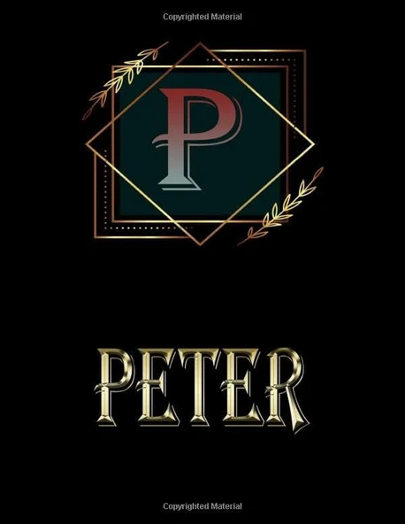 Peter: Personalized Name Sketchbook.Monogram Initial Letter P Journal. Peter Cute Sketchbook On Black Cover , Blank Paper 8.5 X 11 ,Great For Drawing, Sketching, Crayon Coloring And Colored Pencil ürün görseli 1