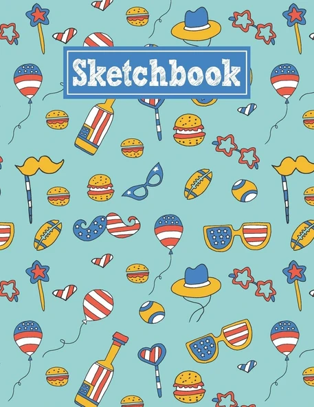 Sketchbook: 8.5 X 11 Notebook For Creative Drawing And Sketching Activities With Usa Themed Cover ürün görseli 1