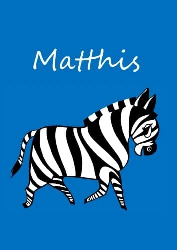 Matthis: Individualisiertes Malbuch / Notizbuch / Tagebuch - Zebra - A4 - Blanko ürün görseli 1
