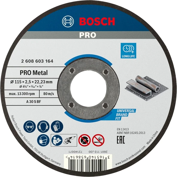 - 115 * 2, 5 Mm Standard Seri Düz Metal Kesme Diski (Taş) ürün görseli 1