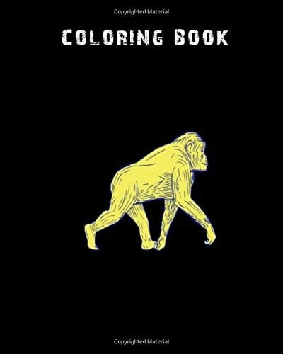 Coloring Book: Chimpanzee Walking Side Drawing - 59 Pages - 8 X 10 Inches ürün görseli 1