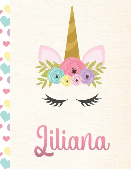 Liliana: Personalized Unicorn Sketchbook For Girls With Pink Name - 8.5X11 110 Pages. Doodle, Sketch, Create! ürün görseli 1
