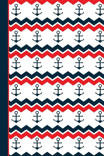 Anchor Red White Journal Notebook - Sketchbook: 130 Pages 6 X 9 Unlined Blank Sketch Drawing Book Paper School Student Teacher Diary Planner ürün görseli 1