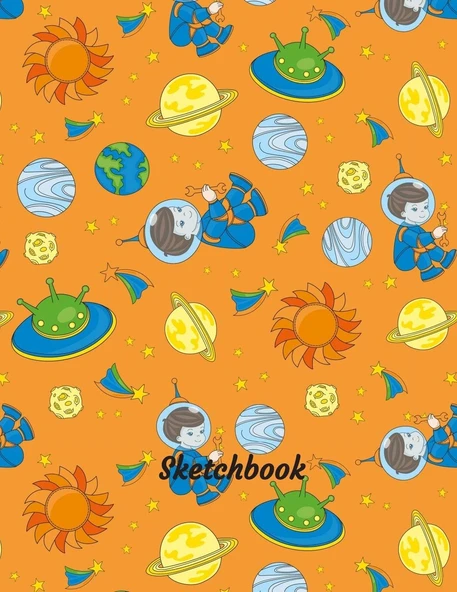 Sketchbook: For Young Artists Age 3 To 8, Space Theme Notebook For Sketching Drawing Doodling Illustrations And Writing ürün görseli 1