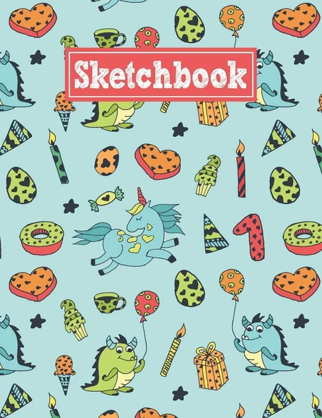 Sketchbook: 8.5 X 11 Notebook For Creative Drawing And Sketching Activities With Children'S Holiday Themed Cover ürün görseli 1