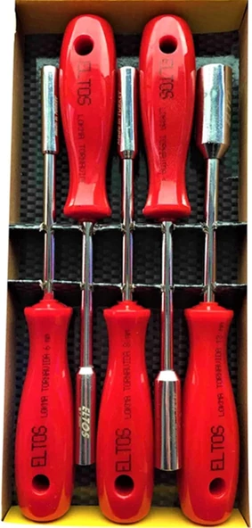 5 Li Lokma Tornavida Seti Sertleştirilmiş Özel Uçlu Lokma Takımı Red Series 1410 ürün görseli 1