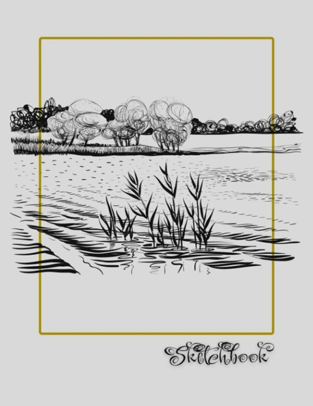 Sketchbook: River Scene, Large 8.5" X 11", 110 Pages, Perfect For Everyone, Crayons, Pencils, Drawing And Sketching ürün görseli 1