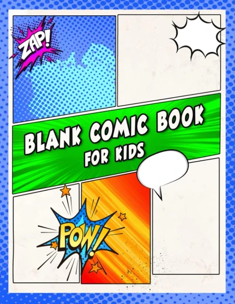 Independently Published The Blank Comic Book Notebook For Kids: Create Your Own Comic Book Strip 12 Unique Templates For Comic Book Drawing: Blank Comic Book Templates For Kids To Create And Draw ürün görseli 1