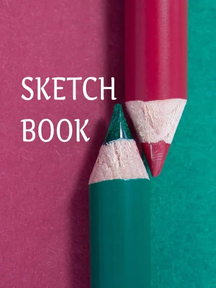 Independently Published Sketchbook: Adults, Teens, And Kids! Inspiring Warm Pink And Green Color Pencil Background...Large Size 8.25X11In, 123 Blank Pages, Hardcover: Drawing, Writing, Painting, ürün görseli 1