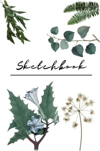 Plants Sketchbook For School, Work, Home: Esthetic Hardcover, White Pages, Big Size. Perfect For Drawing, Writing. ürün görseli 1