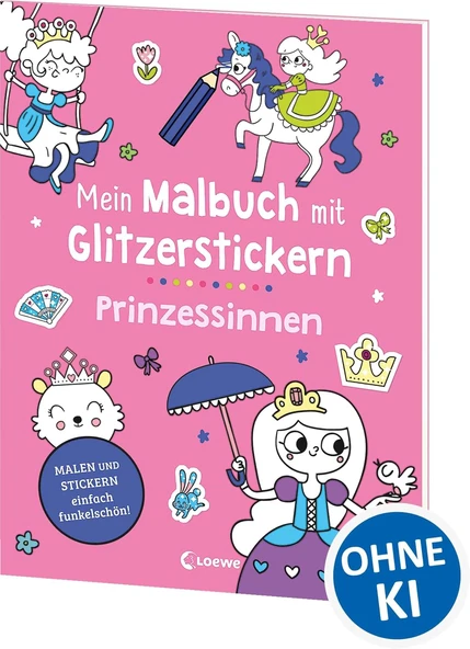 Mein Malbuch Mit Glitzerstickern - Prinzessinnen: Malen & Stickern - Einfach Funkelschön! - Kreative Beschäftigung Für Ab 3 Jahren ürün görseli 1