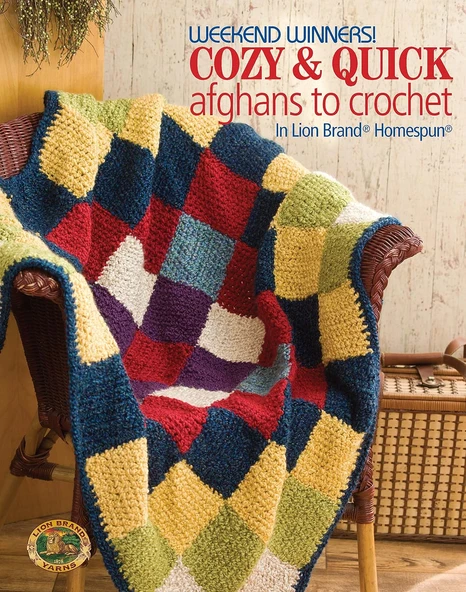 Weekend Winners! Cozy And Quick Afghans To Crochet In Lion Brand Homespun-Grannies, Blocks, Strips Or All In One Piece, It'S Easy To Make These Adorable Blankets In Next To No Time ürün görseli 1
