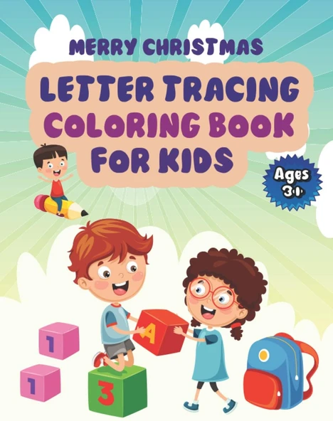 Merry Christmas Alphabet Letter Tracing Coloring And Dot To Dot Book: Very Clear And Very Simple Activity Letter Tracing Book Pages In Which Your Will Color Easily. ürün görseli 1