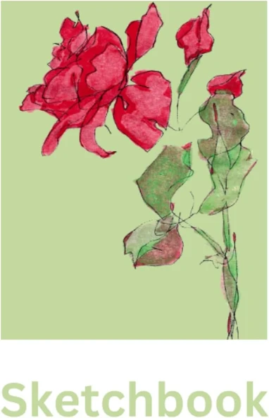 Floral Sketchbook - Rose: Sketchbook With A On The Cover, 120 Blank Pages To Draw On. Ideal For Children And Adults ürün görseli 1