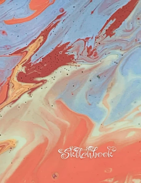 Sketchbook: Water Colour Pattern Affect Background, Large 8.5" X 11", 110 Pages, Perfect For Everyone, Crayons, Pencils, Drawing And Sketching ürün görseli 1