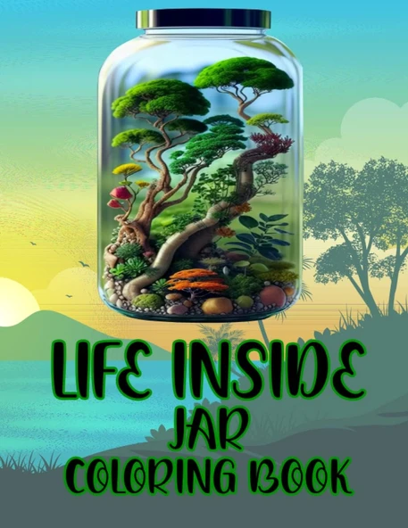 Independently Published Life Inside Jar Coloring Book: Life Inside Jar Black Framed Cool Pictures With Landscapes, Animals, Waterfalls, Cities, Homes And More ürün görseli 1