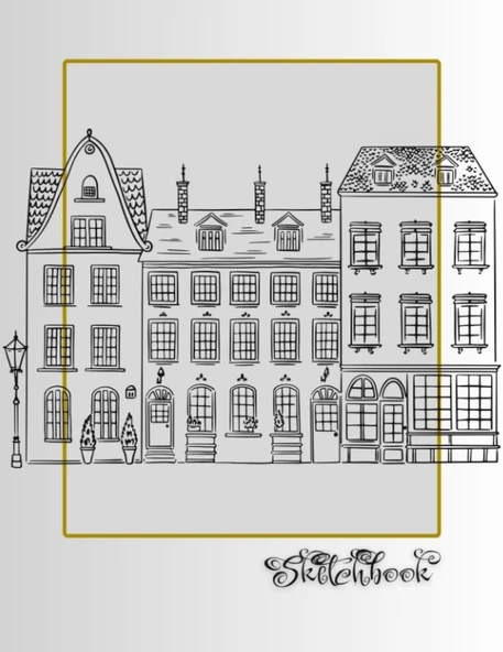 Sketchbook: City Street Scene, Large 8.5" X 11", 110 Pages, Perfect For Everyone, Crayons, Pencils, Drawing And Sketching ürün görseli 1