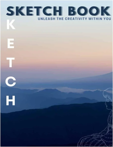 Sketchbook For Writing, Drawing And Doodling: Sketchbook: A Mountain As Background, Blank Sketchbook, 110 Pages, 8.5" X 11", For Drawing, Sketching & Crayon Coloring ürün görseli 1