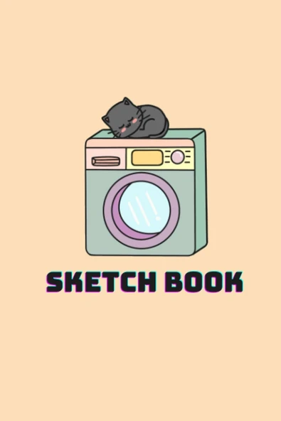 Sketch Book: Dimmy Laundry Cat Cover 6X9 Inches 110 Pages, Blank Paper With Page Number, For Sketching, Drawing, Writing , Journaling Or Doodling (Al3) ürün görseli 1