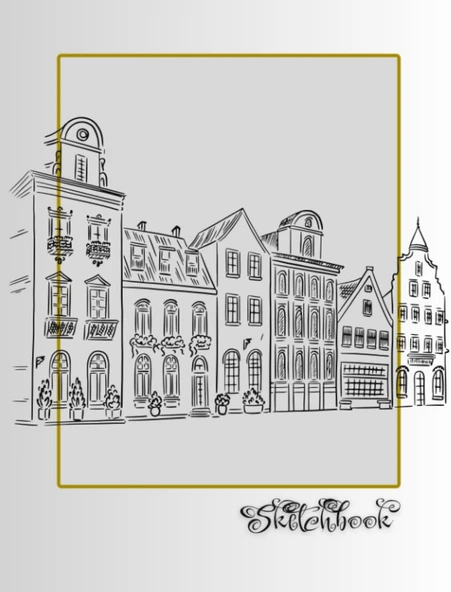 Sketchbook: City Street Scene, Large 8.5" X 11", 110 Pages, Perfect For Everyone, Crayons, Pencils, Drawing And Sketching ürün görseli 1
