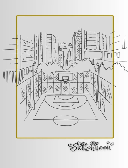 Sketchbook: City Scene, Large 8.5" X 11", 110 Pages, Perfect For Everyone, Crayons, Pencils, Drawing And Sketching ürün görseli 1