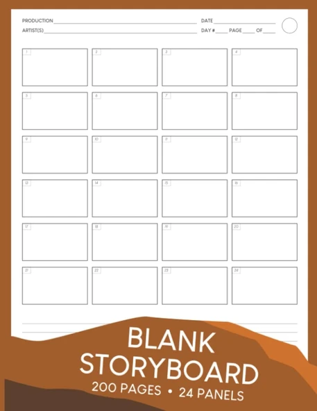 Independently Published Blank Storyboard: 24 Panels Of 16:9 Frames (4X6), Professional Sketchbook For Directors, Animators, And Students For Film Making, Storytelling ürün görseli 1