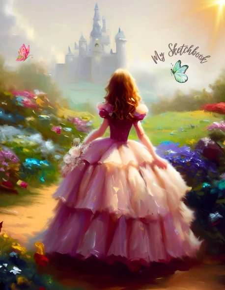 My Sketchbook - Princess: 100 Pages, 8.5" X 11" ürün görseli 1