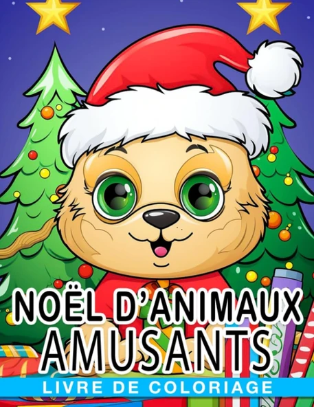 Independently Published Livre De Coloriage De Noël D'Animaux Amusants: Livre De Coloriage Avec 30+ Animaux Mignons Incluant Chiens Chats Paresseux Et Chevaux Cadeau Parfait ... À Noël Ou Anniversaire ürün görseli 1