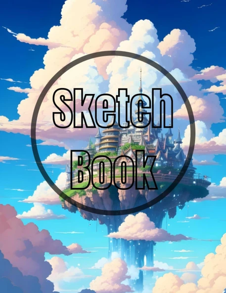 Sketch Book Heaven: Heavenly Sky City View Cover Page Sketchbook Blank Paper Pad 8.5" X 11" - 120 Pages Blank Paper Book For Drawing, ... Unlined Journal Cover Sketchbooks ürün görseli 1