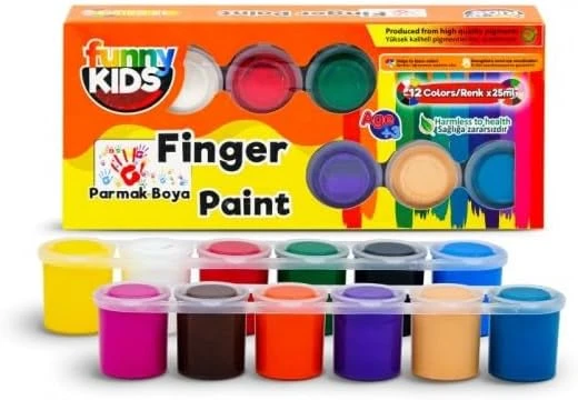 Funny Kids Funny Kids Parmak Boyası 12 Renk X 25 Ml Set ürün görseli 1
