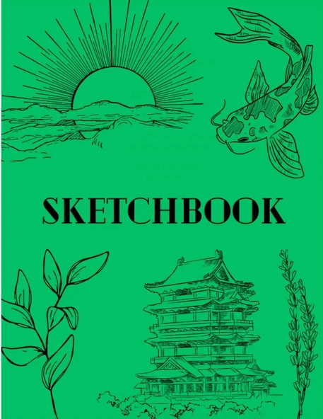 Independently Published Green Cover Plain Sketchbook ürün görseli 1