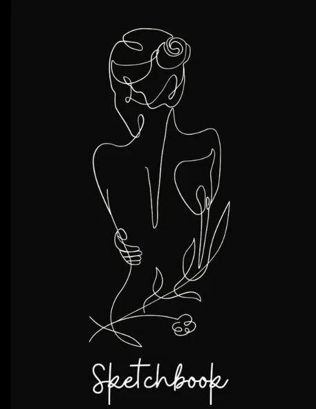 Aesthetic Woman'S Back Sketchbook 8.5" X 11" - Ideal Gift For Drawing Artists And Enthusiasts ürün görseli 1