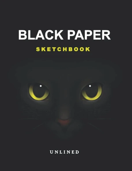 Unlined Black Paper Sketch Book: A Large Sketch Book For Use With Gel Pens ( Black Thick Paper ) | Reverse Color Sketchbook With Black Pages | Scary ... & Sketchbooks | Gel Pen Paper) 140 Pages ürün görseli 1