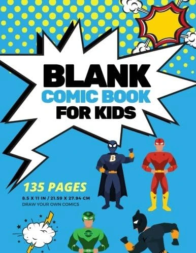 Blank Comic Book For Kids: Create Your Own Comic Strip, 135 Pages, Blank Variety Comic Layouts (Large, 8.5 X 11 In.) (Blank Comics, Band 5): Volume 5 ürün görseli 1