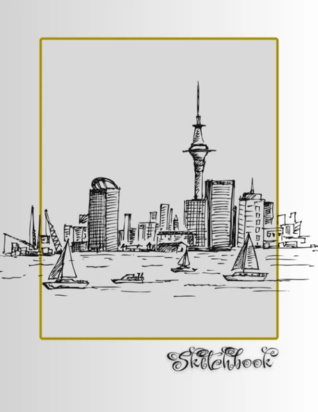 Sketchbook: City Scene, Large 8.5" X 11", 110 Pages, Perfect For Everyone, Crayons, Pencils, Drawing And Sketching ürün görseli 1