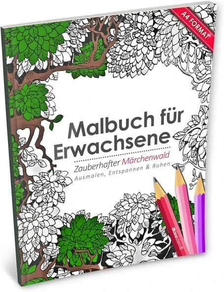 Malbuch Für Erwachsene: Zauberhafter Märchenwald (Kleestern®, A4 Format, 40+ Motive): Volume (A4 Malbuch Für Erwachsene) ürün görseli 1
