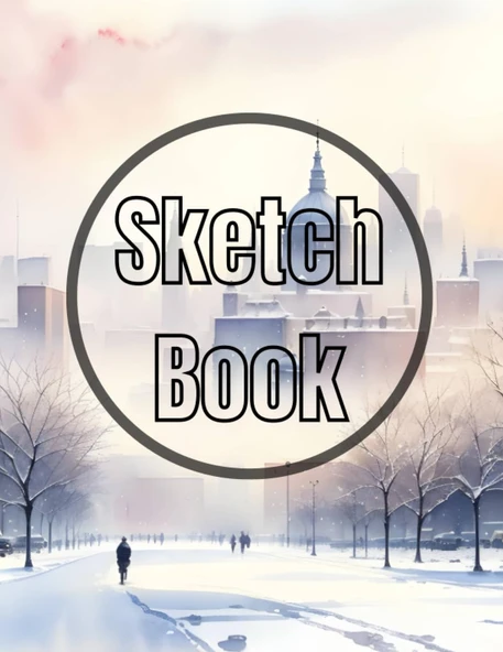 Sketch Book: Watercolor Winter City Cover Page Sketchbook Blank Paper Pad 8.5" X 11" - Sketchbook 120 Pages Blank Paper Book For ... Unlined Journal Cover Sketchbooks ürün görseli 1
