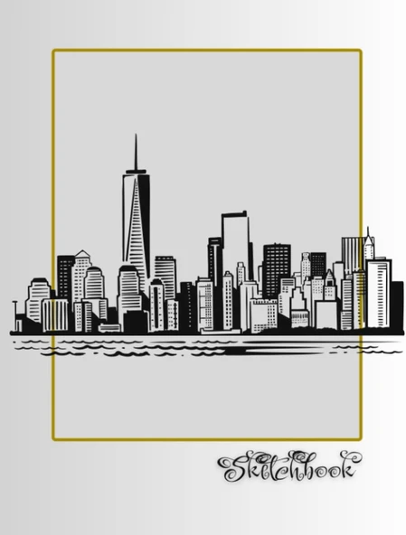 Sketchbook: New York City Scene, Large 8.5" X 11", 110 Pages, Perfect For Everyone, Crayons, Pencils, Drawing And Sketching ürün görseli 1