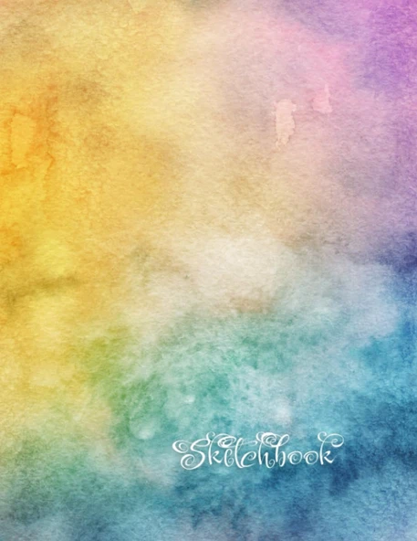 Sketchbook: Water Colour Pattern Affect Background, Large 8.5" X 11", 110 Pages, Perfect For Everyone, Crayons, Pencils, Drawing And Sketching ürün görseli 1