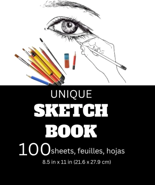 Unique Sketchbook: Unique Quality Sketchbook, 100 Sheets, Ideal For Everyone ürün görseli 1