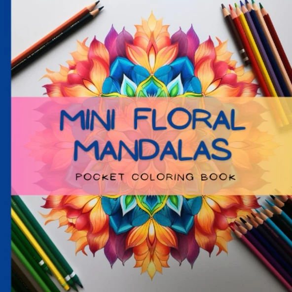 Independently Published Mini Floral Mandalas. Enchanting Pocket Size Coloring Book | Perfect For Relaxation And Stress Relief | 40 Illustrations | Size 6X6" ürün görseli 1